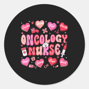 Sticker Rond Oncologie Rétro Cute Infirmière Valentines Jour Ca