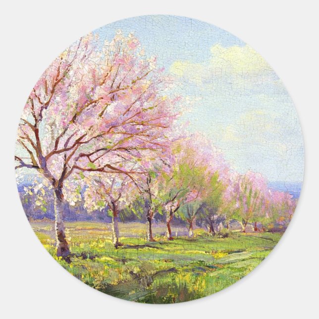 Sticker Rond Onderdonk - Peach Orchard, (Devant)