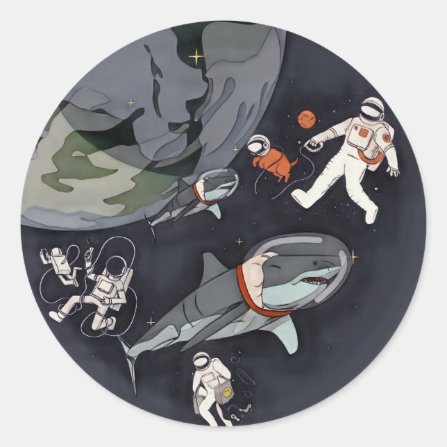 Sticker Rond One Planet One Chance - Jour des terres (Texture d (Devant)