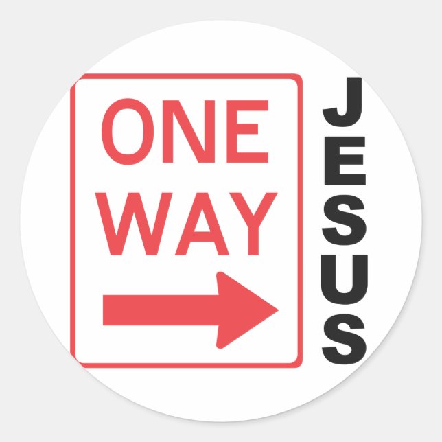 Sticker Rond One Way Rouge Noir (Devant)