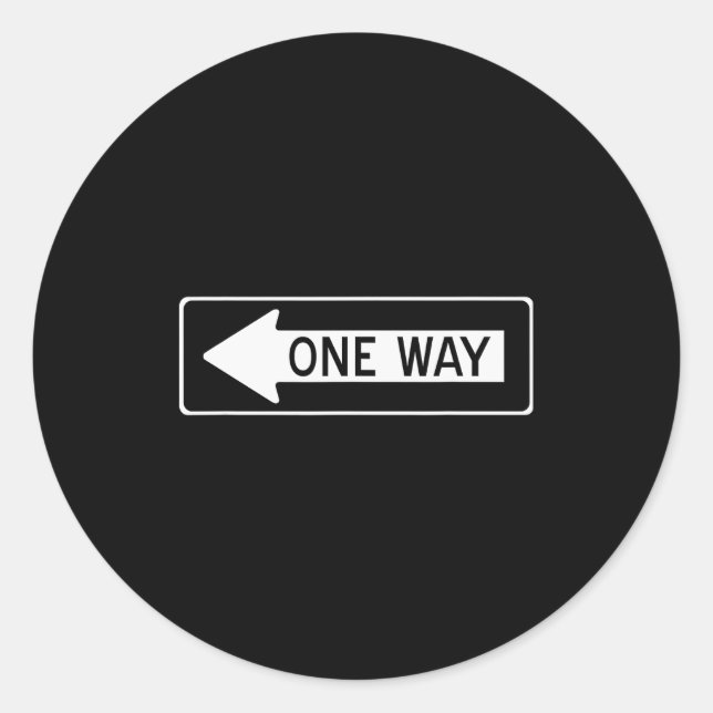 Sticker Rond One Way Traffic Sign  (Devant)