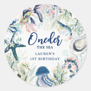 Sticker Rond Oneder la mer 1er anniversaire