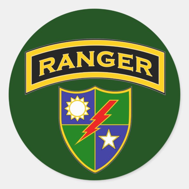 Sticker Rond Onglet de Ranger et crête (Devant)