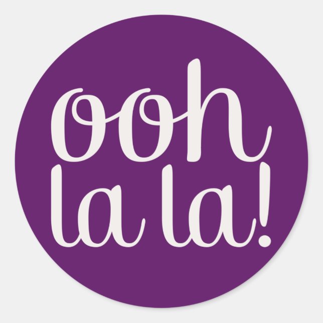 Sticker Rond Ooh La La Purple (Devant)