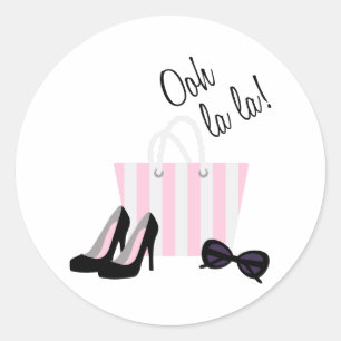 Sticker Rond Ooh La La Vêtements