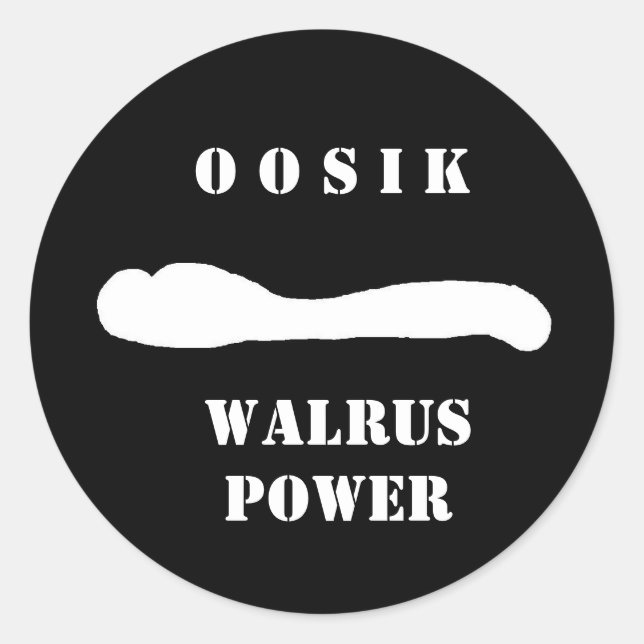 Sticker Rond oosik walrus rep (Devant)