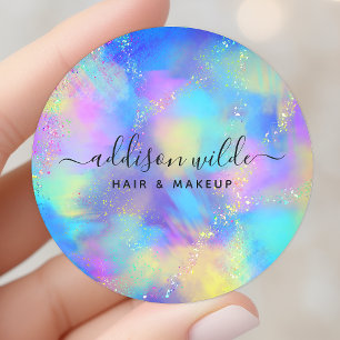 Sticker Rond Opale iridescente scintillante holographique