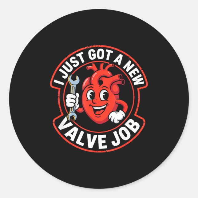 Sticker Rond Open Heart Surgery Recovery Funny  (Devant)