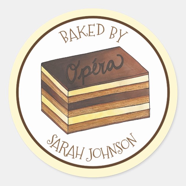 Sticker Rond Opéra Pâtisserie Cuisine Française Cuisine Cuisiné (Devant)