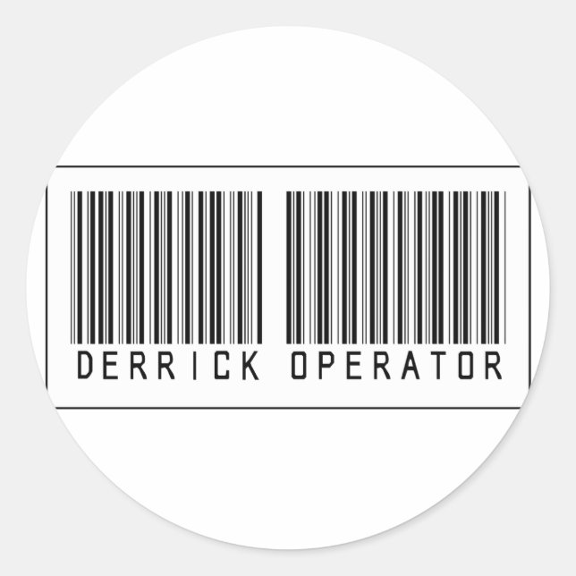 Sticker Rond Opérateur Derrick de code barre (Devant)
