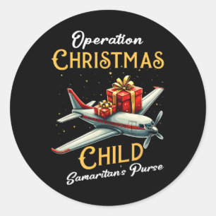 Sticker Rond Opération amusante Noël Enfant Amusant Match de fa