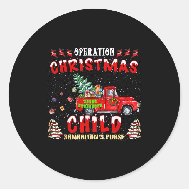 Sticker Rond Operation Christmas Child Funny Family Matching Xm (Devant)