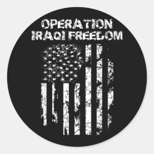 Sticker Rond Opération Iraq Freedom Combat Veteran