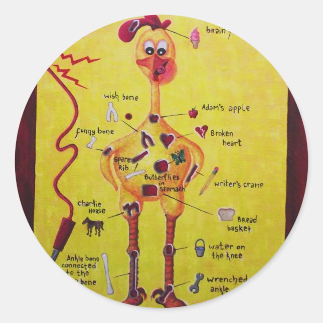 Sticker Rond Opération Poulet en caoutchouc (Devant)