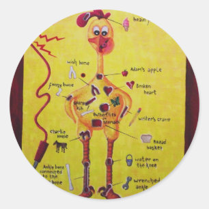 Sticker Rond Opération Poulet en caoutchouc