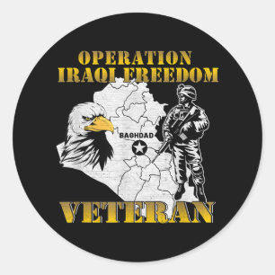 Sticker Rond Opération Vintage des vétérans de l'opération Iraq