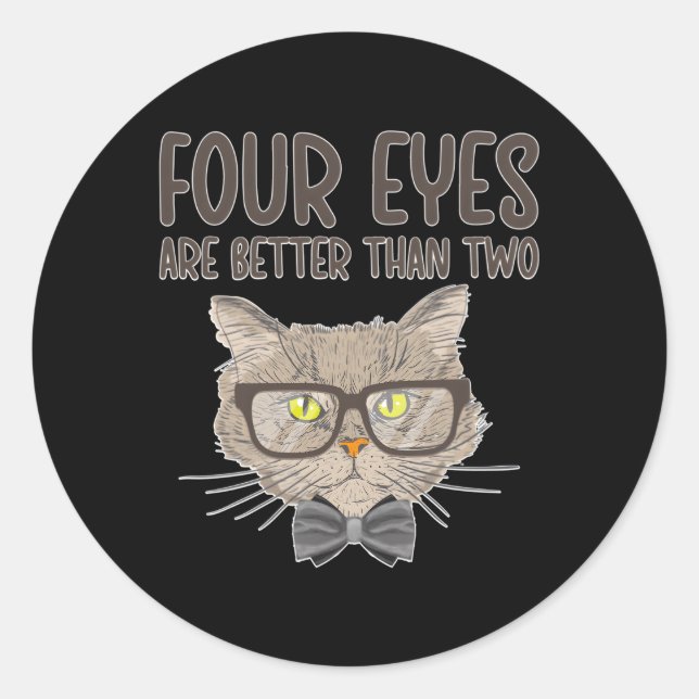 Sticker Rond Opticiens Opticiens Opticiens À Quatre Yeux (Devant)