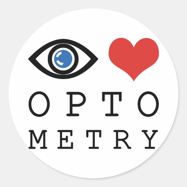 Sticker Rond Optométrie du coeur - Optométriste Organigramme (Devant)