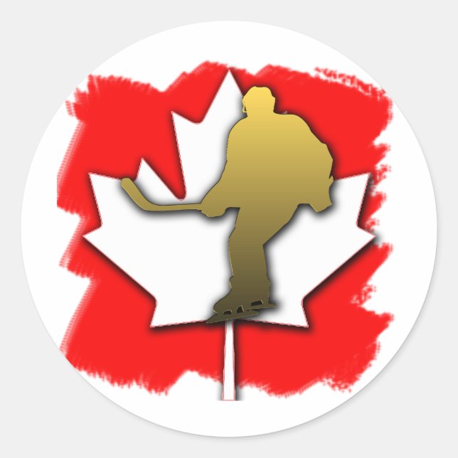 Sticker Rond Or canadien de hockey (Devant)