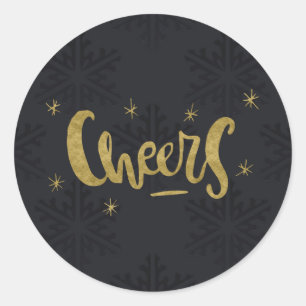 Sticker Rond OR CHEER Vacances modernes hiver Flambeilles noire