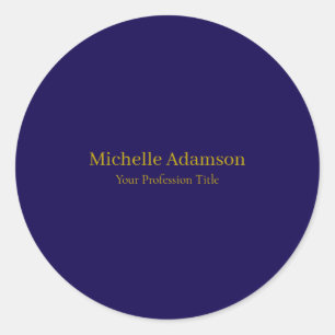 Sticker Rond Or et bleu foncé Couleur Professionnelle Plat Mode