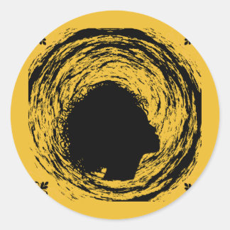 Sticker Rond Or et noir