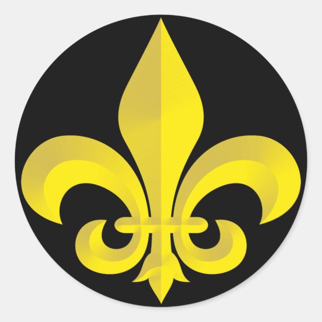 Sticker Rond Or Fleur De Lis (Devant)