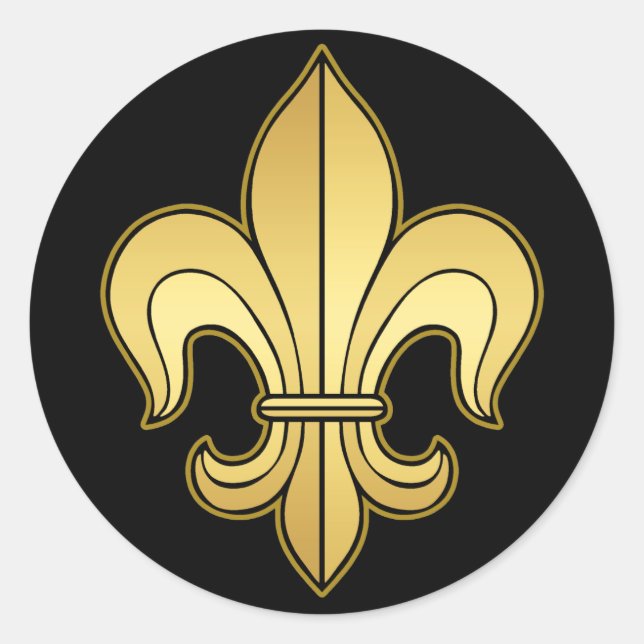 Sticker Rond Or Fleur de lis (Devant)