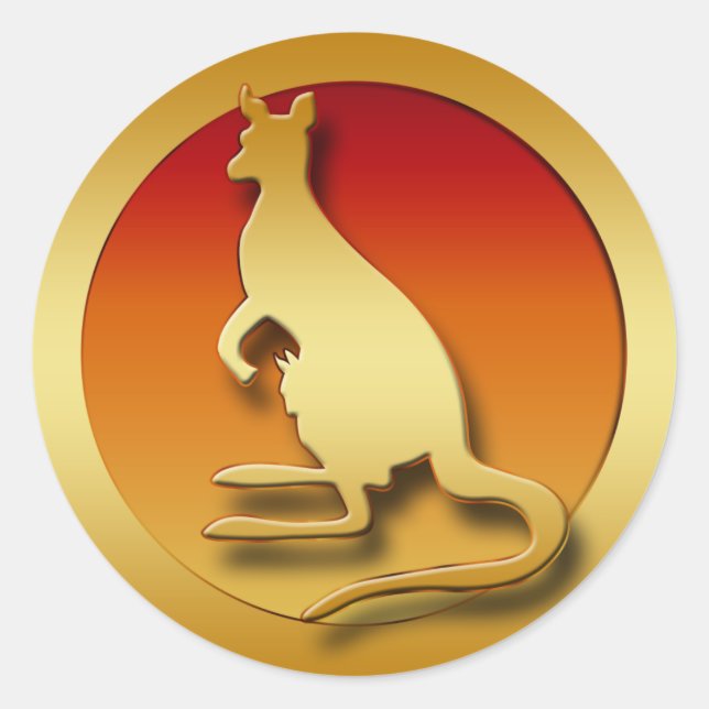 STICKER ROND OR KANGAROO (Devant)