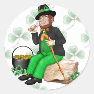 Sticker Rond Or Leprechaun