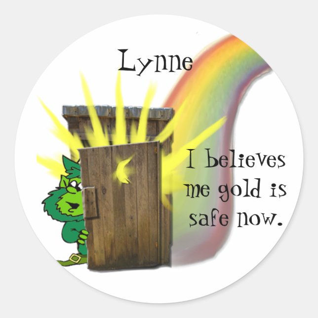Sticker Rond Or Leprechauns (Devant)