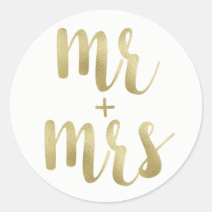Sticker Rond Or, M. & Mme autocollants, feuille, rond