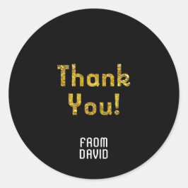 Sticker Rond Or Merci Confetti
