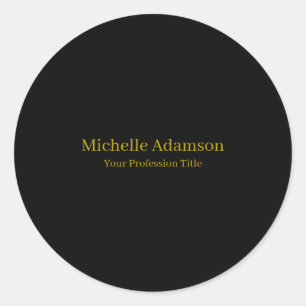 Sticker Rond Or & Noir Couleur Professionnel Plain Moderne
