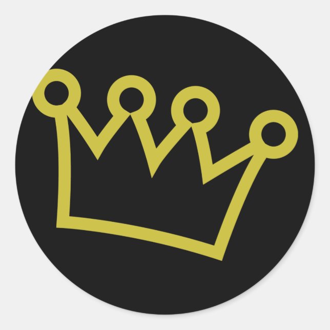 Sticker Rond or roi couronne deluxe (Devant)