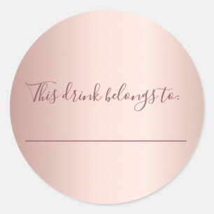 Sticker Rond or rose mariage cette boisson appartient à