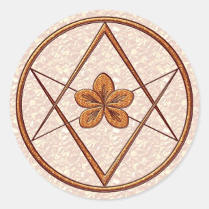 Sticker Rond Or rose unicursale