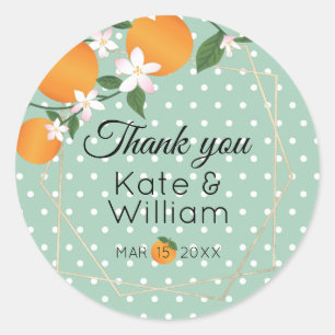 Sticker Rond Orange Citrus Merci
