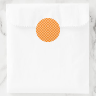 Sticker Rond Orange Combination Checkerboard par ShirleyTaylor
