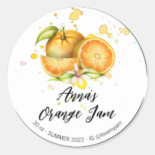 Sticker Rond *~* Orange Jelly Jam Preserve AP30