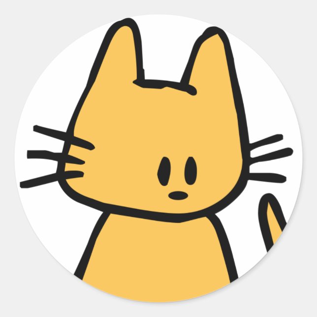 Sticker Rond Orange Kitty (Devant)