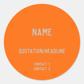 Sticker Rond Orange Néon Personnalisé