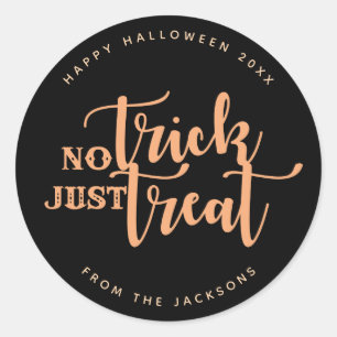 Sticker Rond Orange Noir Pas De Tricolore Traitez Juste Hallowe