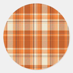 Sticker Rond Orange plaid