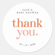 Orange rose rétro | Merci Baby shower Favoriser