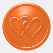 Orange Two Hearts Intertwined Wedding