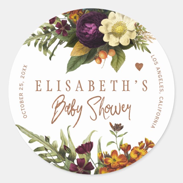 Sticker Rond Oranger rouillé automne automne automne baby showe (Devant)