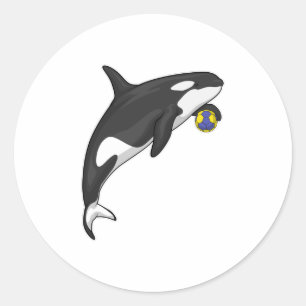 Sticker Rond Orca Handball player Handball