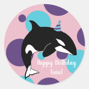Sticker Rond Orca Killer Whale Anniversaire