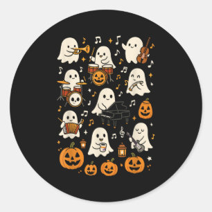 Sticker Rond Orchestre d'Enseignant de Musique Chemise, Hallowe